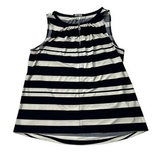 Tommy Hilfiger Blue/White Striped Gold Clasp Front Blouse - SZ: Small